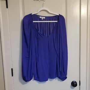 🟦 Jennifer Lopez Vibrant Blue Blouse